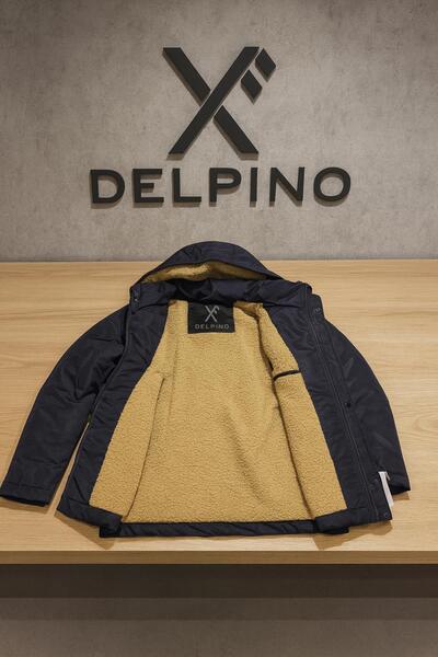 Delpino Αδιάβροχο και αντιανεμικό μακρύ παλτό με κουκούλα με γούνα στο εσωτερικό