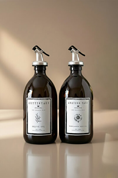 KHAKMA عبوتان من زجاجة زيت الزيتون العنبر السائل سعة 500 مل 500 طن Bb Za