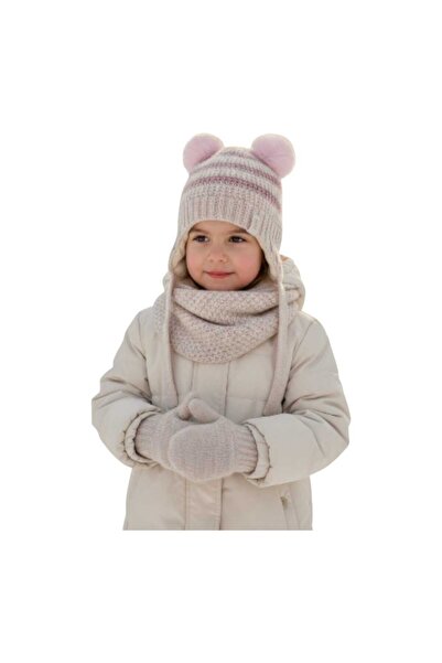 Aware Time مجموعة من 3 قطع من قفازات وقبعة وشال من الصوف للفتيات من عمر 0-12 ...