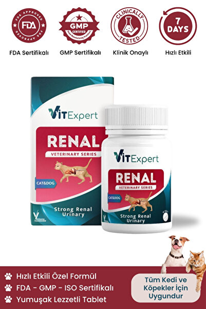 Vitexpert Kedi ve Köpek İçin Üriner Sistem ve Böbrek Destekleyici Strong Rena...