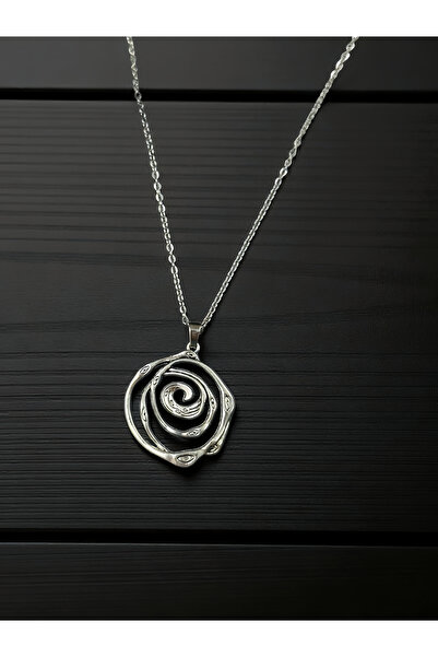 WhimsyWhite Spiral çelik kolye