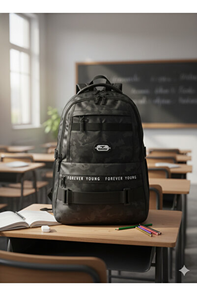 Relaxion 2052-Camouflage Top Quality Unisex Anatomical Back Supported Daily, Sports and School Backpack