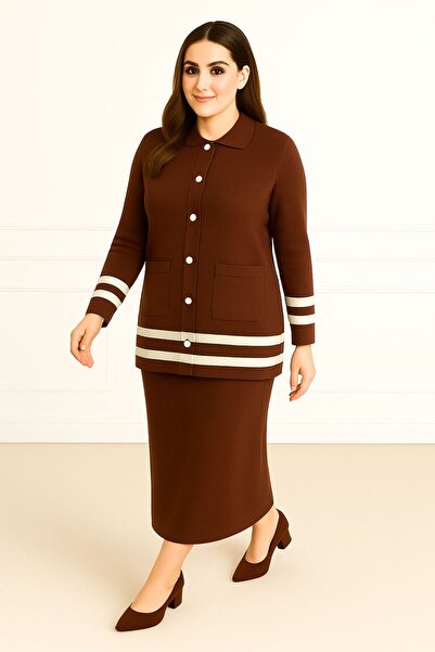 MAY MARA Women's Comfortable Fit Jacket and Skirt 2-Piece Knitwear Set