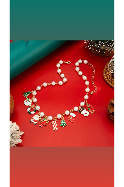 By Song Aksesuar Pearl New Year's Necklace, Christmas Necklace
