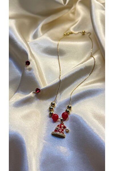 BUSİELLE JEWELRY طقم أقراط وقلادة لرأس السنة الجديدة