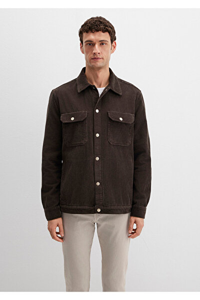 Mavi Καφέ βελούδινο πουκάμισο με τσέπες Loose Fit / Loose Comfortable Cut 0211750-70219