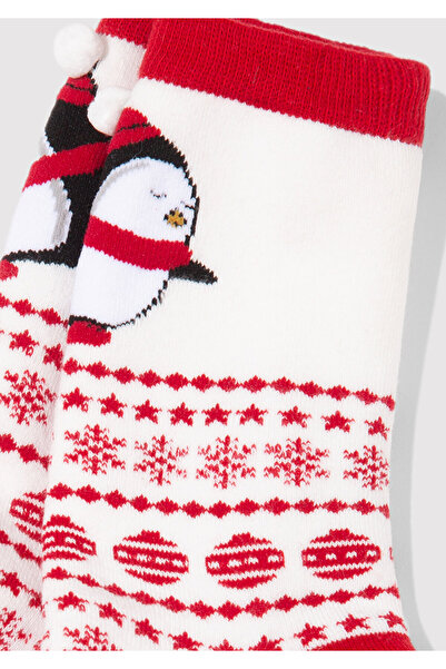 Mavi New Year Themed Ecru Boot Socks 1913705-20814