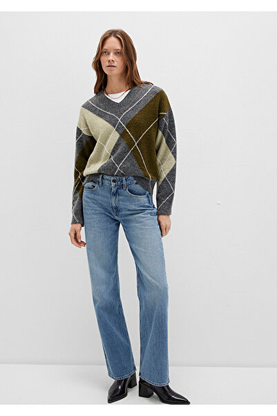 Mavi Baklava Patterned Gray Sweater Loose Fit / Relaxed Fit 1710826-87829