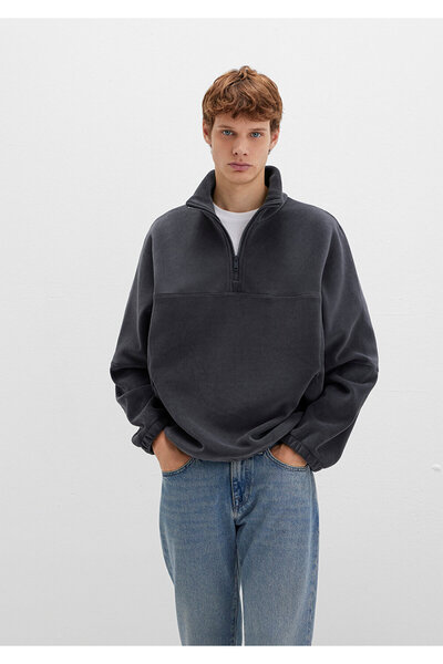 Mavi Mock Neck Anthracite Polar Sweatshirt Loose Fit / Comfortable Fit 0110738-80776