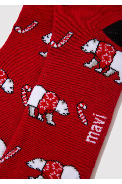 Mavi Christmas Themed Red Boot Socks 0912117-32421