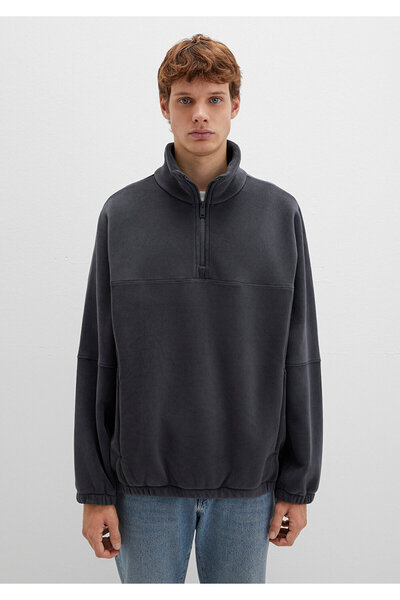 Mavi Mock Neck Anthracite Polar Sweatshirt Loose Fit / Comfortable Fit 0110738-80776