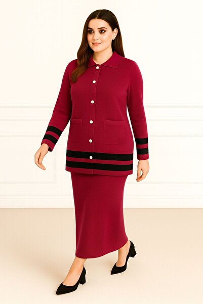 MAY MARA Women's Comfortable Fit Jacket and Skirt 2-Piece Knitwear Set