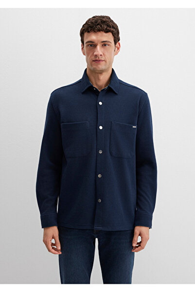 Mavi Schwarzes Marineblau-Hemd mit Taschen, reguläre Passform / normaler Schnitt 0211771-80872