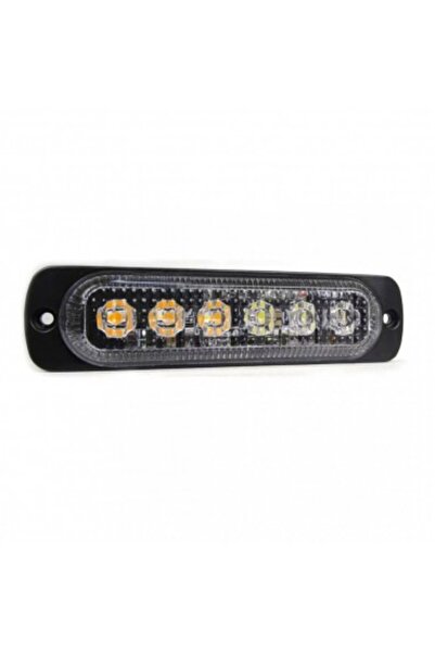 Xenon Bright Lampă stroboscopică LED cu 6 LED-uri, lumină portocalie, 12V-24V WL-52025T-6LED-PORTOCALIU
