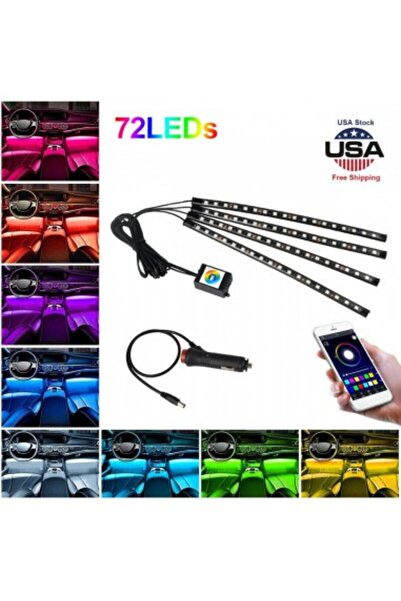 Xenon Bright Kit de 4 lumini ambientale RGB cu aplicație Bluetooth pentru tel...