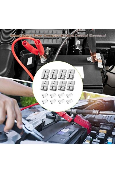 Twshiny Battery Connector 50A, 8pcs 50 Amp 600V Quick Connection Plug Connector (Gray)