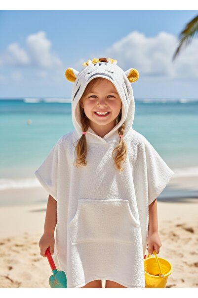 GÜRPAMUK HOME & BABY منشفة بغطاء للرأس للأطفال من الجنسين مصنوعة من القطن 100...