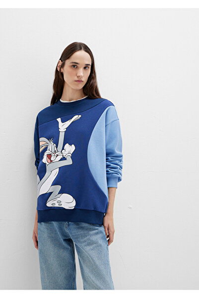 Mavi Світшот синього кольору з принтом Bugs Bunny 1S10471-89353