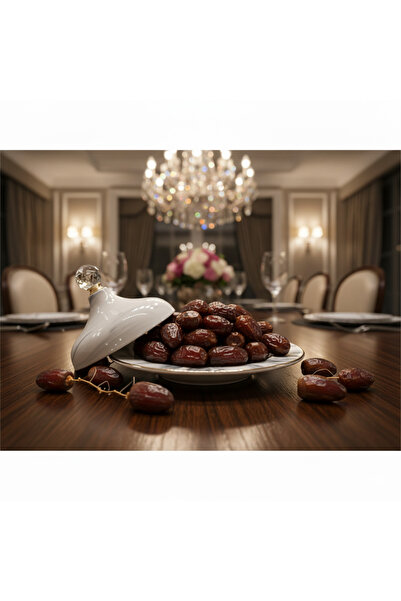 Generic Ceramic Luxury Dates Container for storing dates, sweets, nuts, and chocolates, with a crystal top.