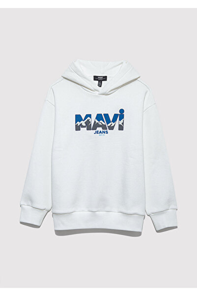 Mavi Jeans Printed Ecru Sweatshirt 6S10158-70057