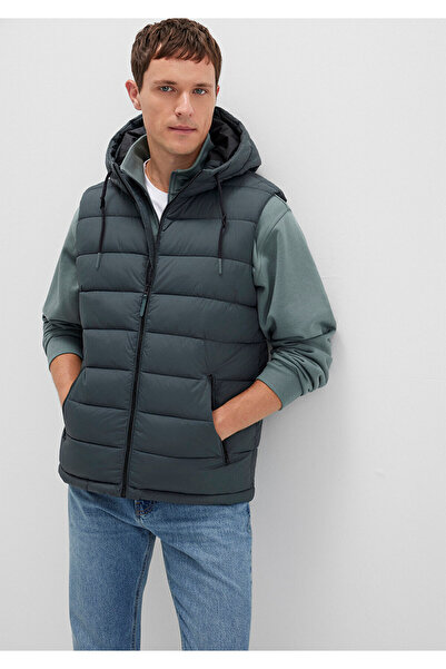 Mavi με κουκούλα Πράσινο φουσκωτό γιλέκο Regular Fit / Normal Cut 0110604-71598