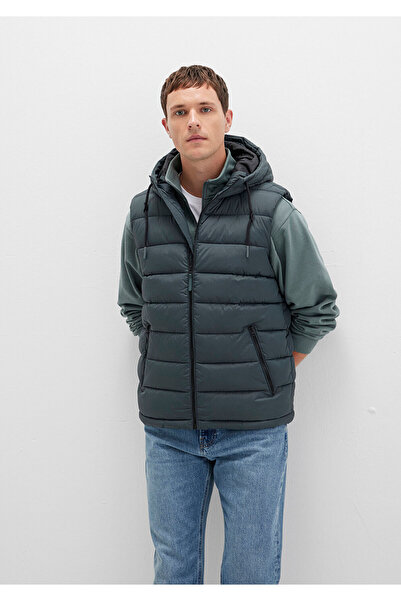 Mavi με κουκούλα Πράσινο φουσκωτό γιλέκο Regular Fit / Normal Cut 0110604-71598