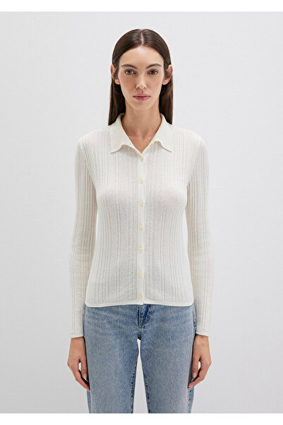 Mavi Polo aus Wolle-Mischgewebe in Ecru 1710838-80194