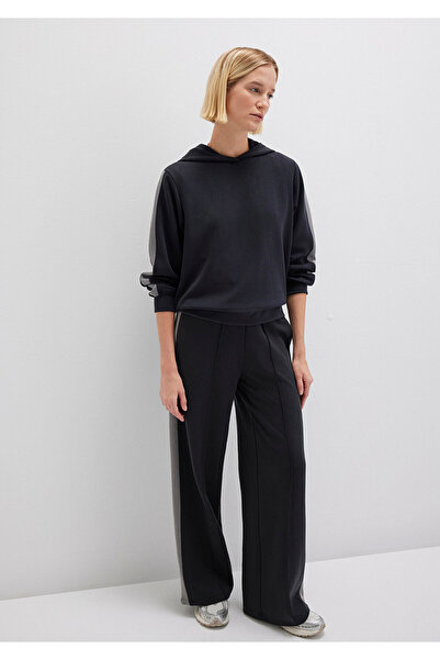 Mavi Striped Detail Hooded Tencel Tm Modal Black Sweatshirt 1S10443-900