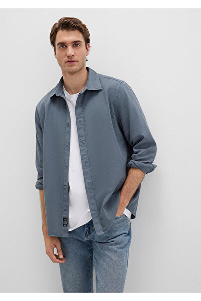 Mavi Linen Blend Gray Shirt Regular Fit / Regular Cut 0211641-80889