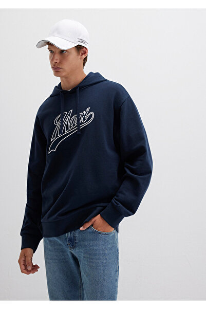 Mavi Logo Hooded Navy Blue Sweatshirt 0S10469-70490