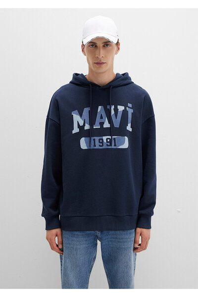 Mavi Bedrucktes marineblaues Sweatshirt 0S10301-70490