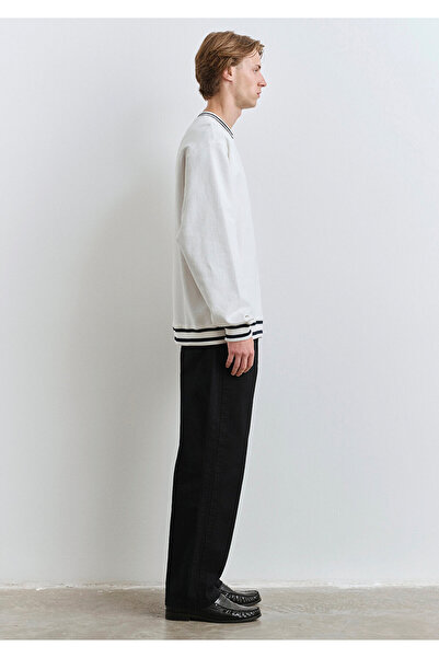 Mavi Stripe Detailed White Sweatshirt 0S10378-70057
