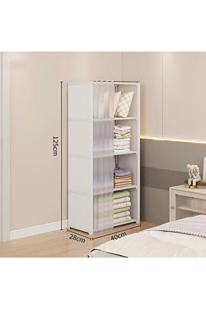 Generic Leon Home 5-Layer Storage Rack Magazine Bookcase with Dustproof Curtains