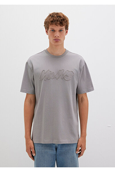 Mavi Mvjns Patch Detailed Gray T-Shirt Loose Fit / Relaxed Fit 0612915-70076
