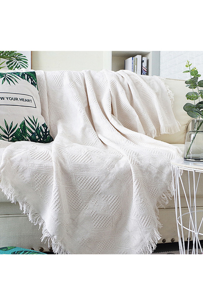 Generic Leon Home 3-Seater Super Stretch Jacquard Sofa Cover - Anti-Wrinkle, Non-Slip, Off-White (Fits 130-1