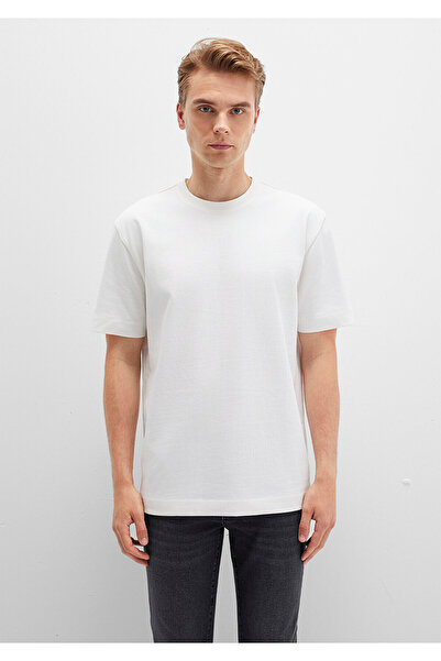 Mavi Crew Neck Ecru Basic T-Shirt Loose Fit / Loose Casual Cut 0612864-70057