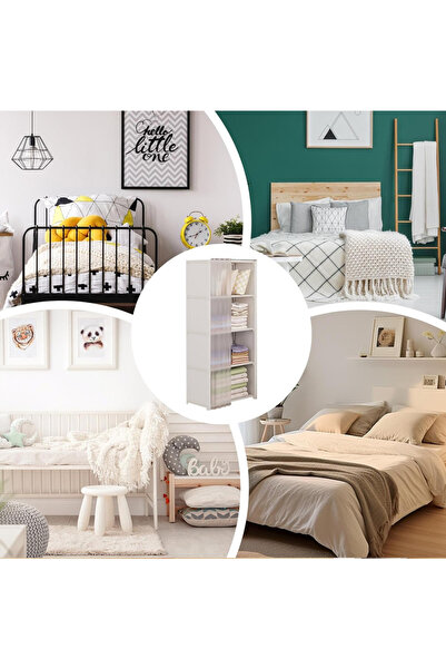 Generic Leon Home 5-Layer Storage Rack Magazine Bookcase with Dustproof Curtains