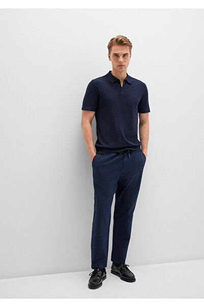 Mavi Πλεκτό παντελόνι μπλε ναυτικό 0010521-70490