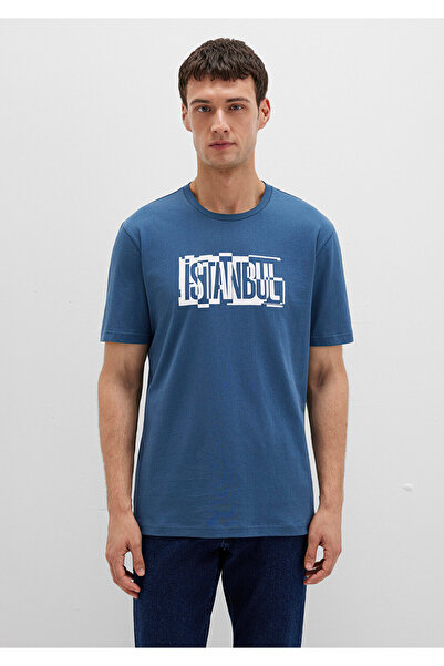 Mavi Tricou cu imprimeu Istanbul Regular Fit / Regular Cut 0611789-90609