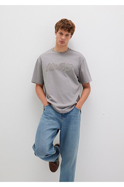 Mavi Mvjns Patch Detailed Gray T-Shirt Loose Fit / Relaxed Fit 0612915-70076
