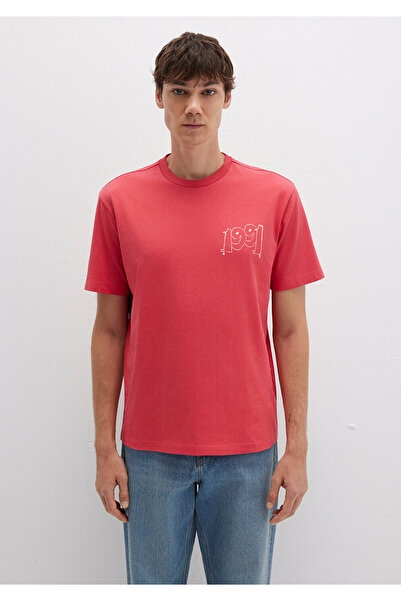 Mavi 1991 Bedrucktes rosa T-Shirt Loose Fit / Loose Relaxed Fit 0612908-71079