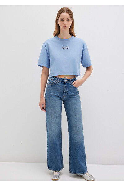 Mavi Tricou crop cu logo imprimat Crop / Croială scurtă 1613411-70831