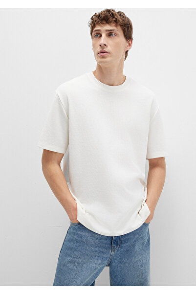 Mavi Ecru Textured T-Shirt Loose Fit / Relaxed Fit 0612910-70057