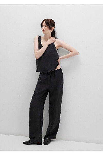 Mavi Anthracite Lyocell Pants with Tie Waist 1011023-70087