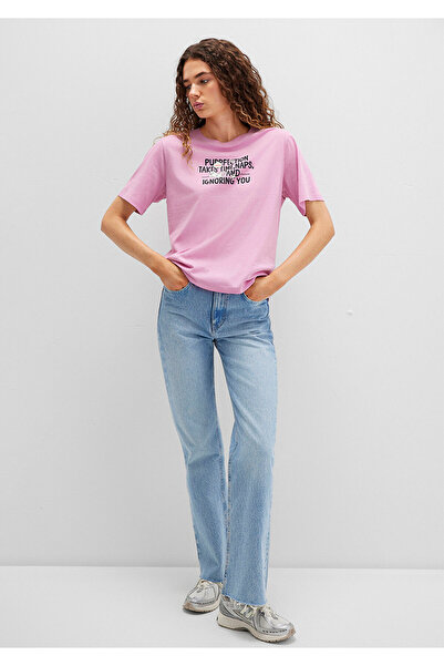 Mavi Rosa T-Shirt mit Katzenmuster, reguläre Passform / normaler Schnitt 1613473-71031