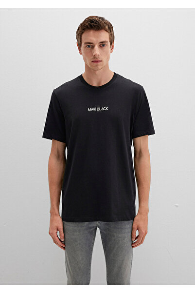 Mavi Μαύρο εμπριμέ μαύρο μπλουζάκι Regular Fit / Normal Cut 0612867-900