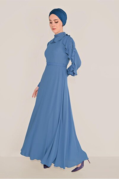 Alvina FIRFIRLI BONCUK İŞLEME DETAYLI ELBİSE 40546