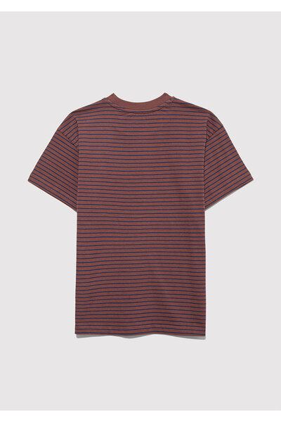 Mavi Καφέ ριγέ μπλουζάκι Loose Fit / Loose Relaxed Fit 6610390-90787