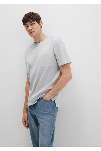 Mavi Pocket Detailed Gray Basic T-Shirt Loose Fit / Relaxed Fit 066248-70075