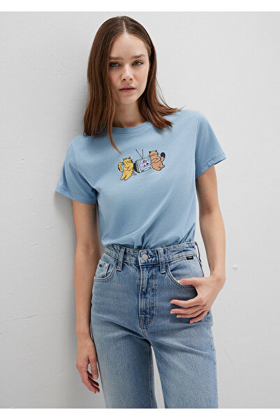 Mavi Μπλουζάκι με στάμπα Cat Semi Slim Fit / Semi Slim Fit 1613472-88024